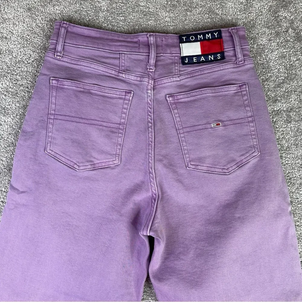 Tommy Jeans Women’s 26X26.5* Purple Tapered High Rise Vintage - Picture 4 of 14